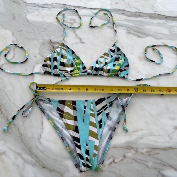 EMILIO PUCCI BLUE MULTI BIKINI SIZE IT 44 / US 10 - Picture 8 of 16
